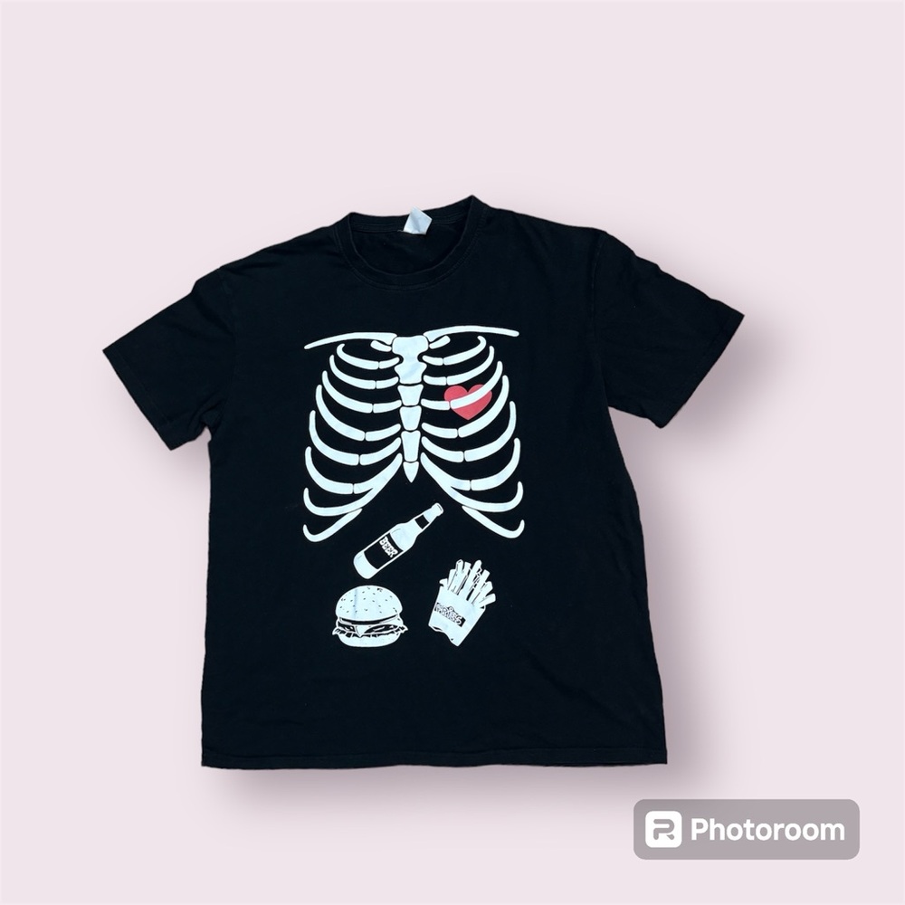 Skeleton Fast Food Halloween‎ Tshirt